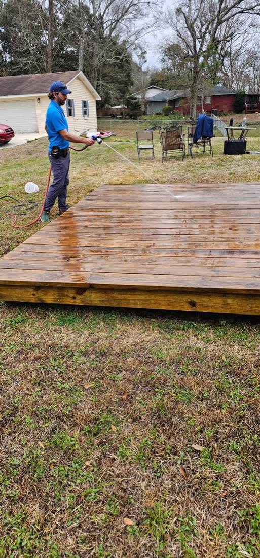 Deck Staining, Refinishing and Hammock Posts Installation in Mobile