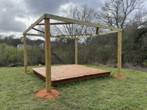 Deck Staining, Refinishing and Hammock Posts Installation in Mobile